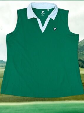 NWT Women's Green Sleeveless Polo Tank Top Golf Tennis sz M Koala Patch